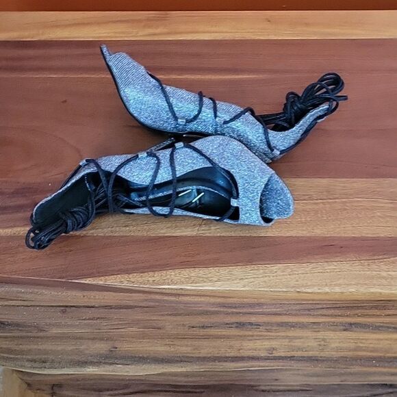 CHARLOTTE RUSSE LACE UP STRAPPY SEY STILETTOS OPEN TOE ANKLE STRAP WOMEN SANDAL - Picture 8 of 14